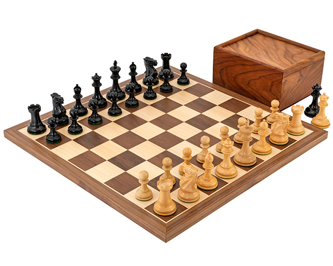 Competition Staunton Walnut Chess Set With Magnetic Case - The Chess Store