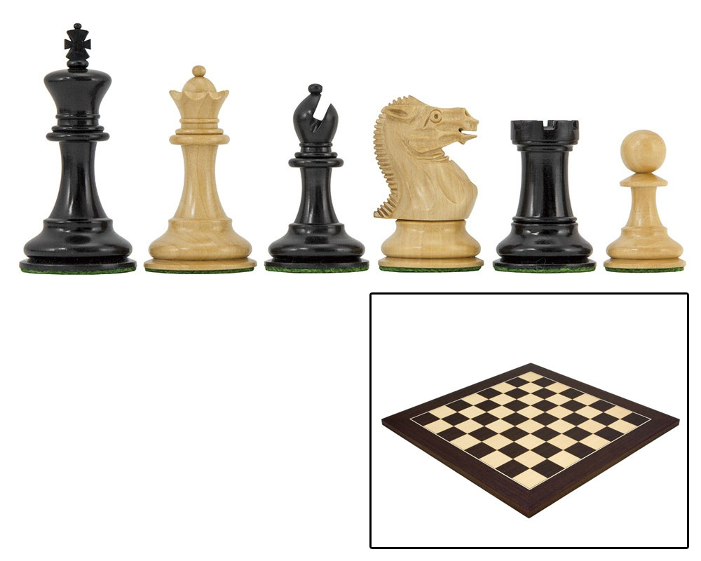 17.75 Inch Wenge and Maple Deluxe Chess Board 