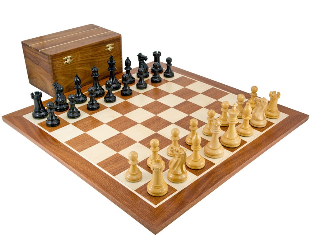 Marina and Boticini Black Marble Chess Set with Marble Board