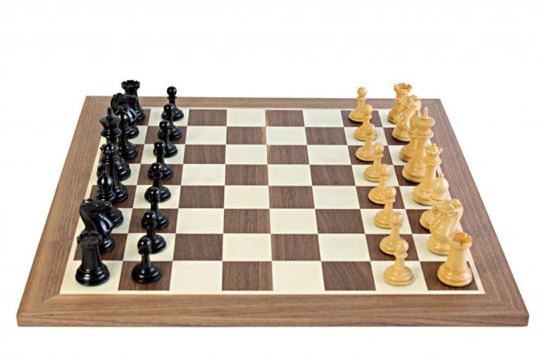 Paul Morphy Black Walnut Chess Set Combination - The Chess Store